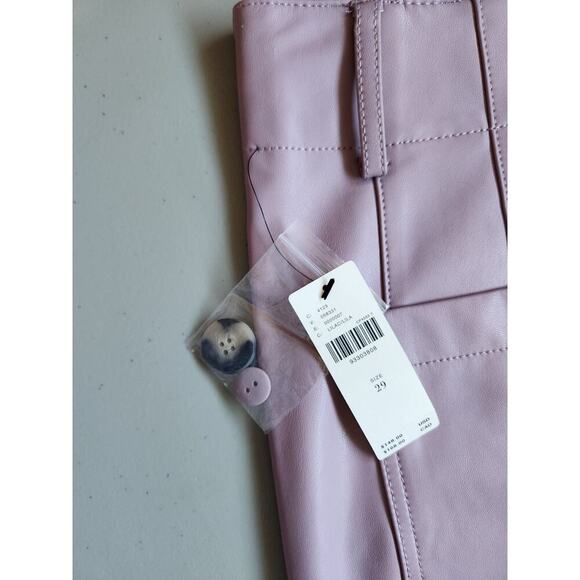 NWT Maeve The Colette Cropped Faux-Leather Wide-Leg Pants Sz 29 Lilac #7B501 - Picture 7 of 12